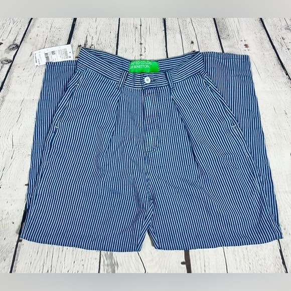 United Colors Of Benetton Carrott Fit Blue Striped Trousers, Size 2 - Picture 6 of 9